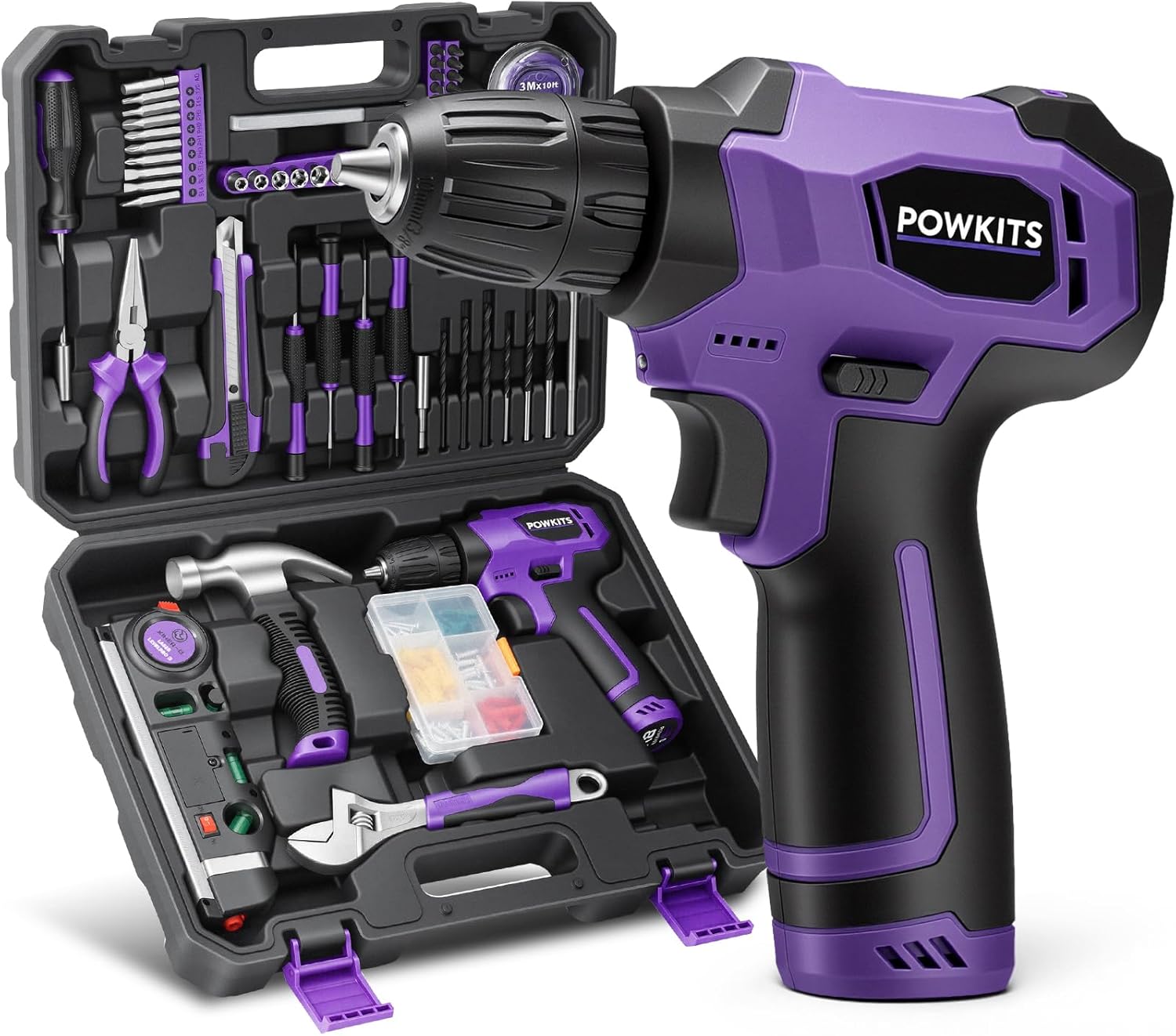 Power Drill Cordless - 8V Cordless Drill Set, 139-Piece Tool