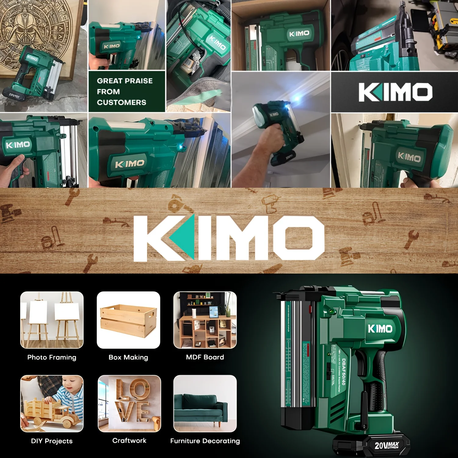 KEEHOME KIMO 18 Gauge Nail Gun - Home Improvement Brad avis et prix
