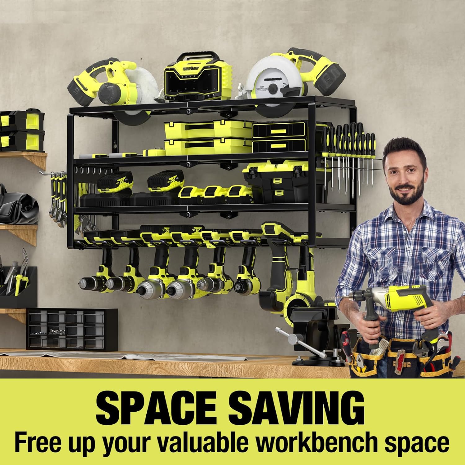 4 Layer Wall Mount Power Tool  - Power Drill Cordless avis et prix
