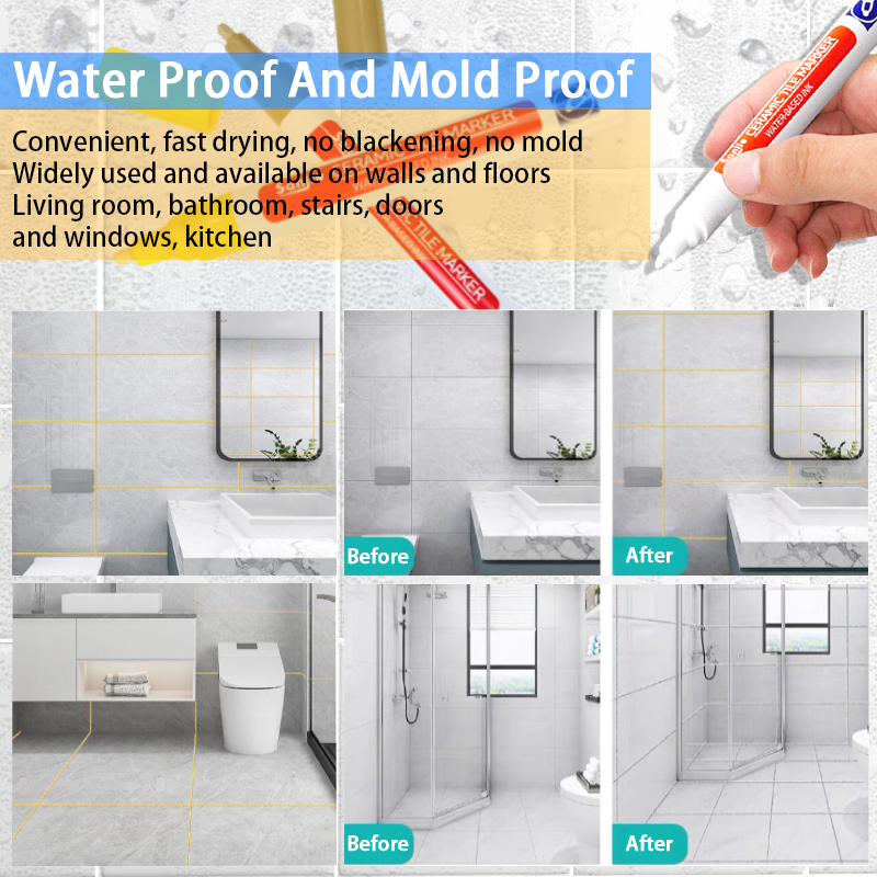 3 Pcs Waterproof White Marker  - Tile Grout Repair avis et prix