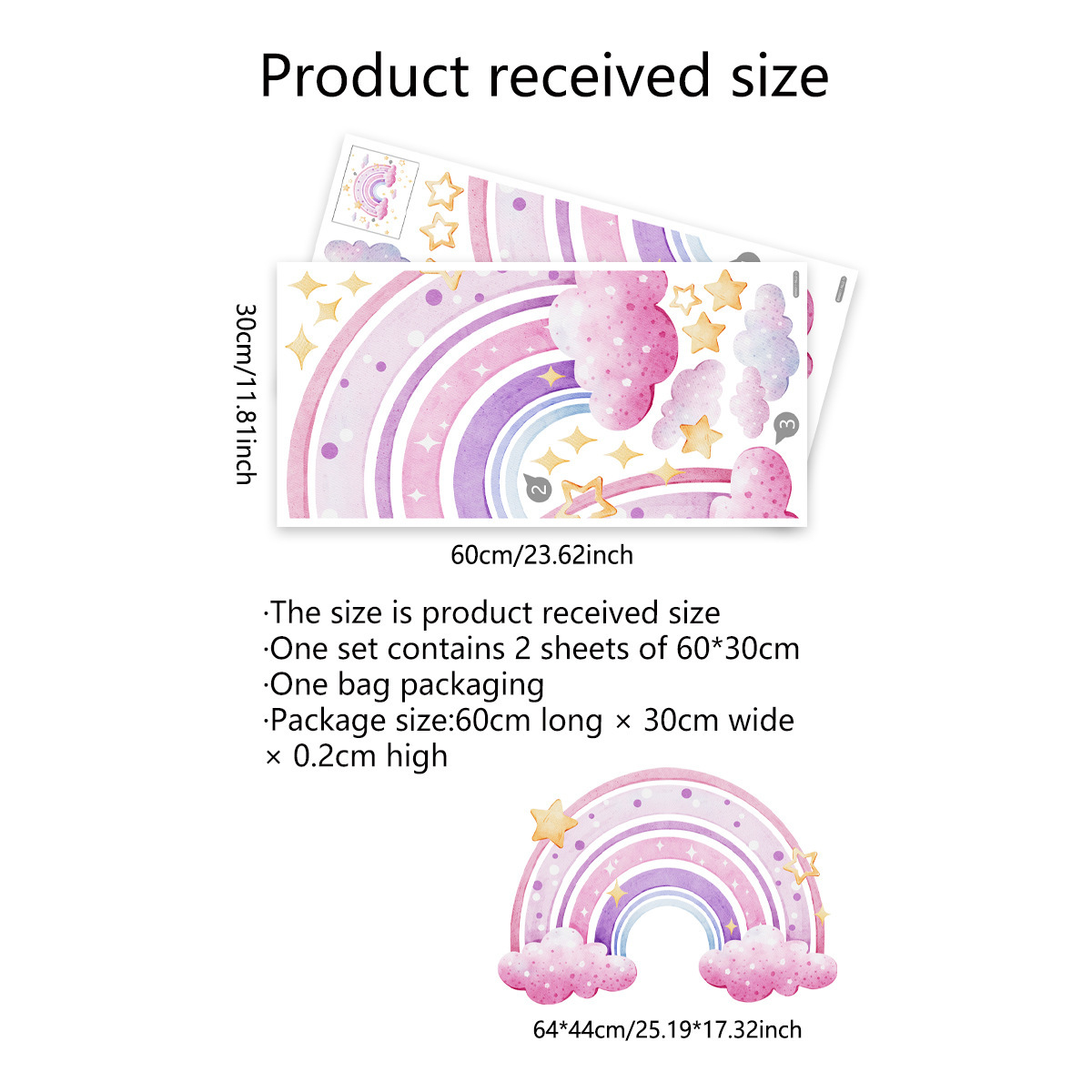 Colorful Rainbow Stars Cloud W - Home Improvement Kids avis et prix