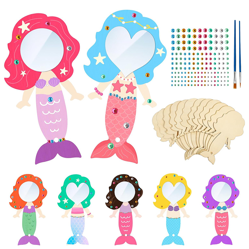 12PCS Mermaid Wooden Mirror Ha - Home Improvement Kids avis et prix
