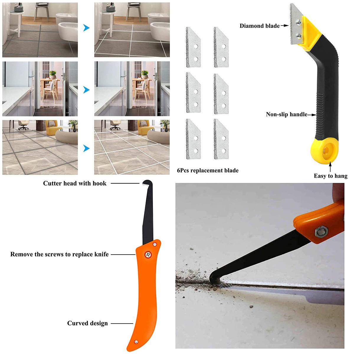 12Pcs Grout Removal Tools Set  - Grout Saw Removal avis et prix