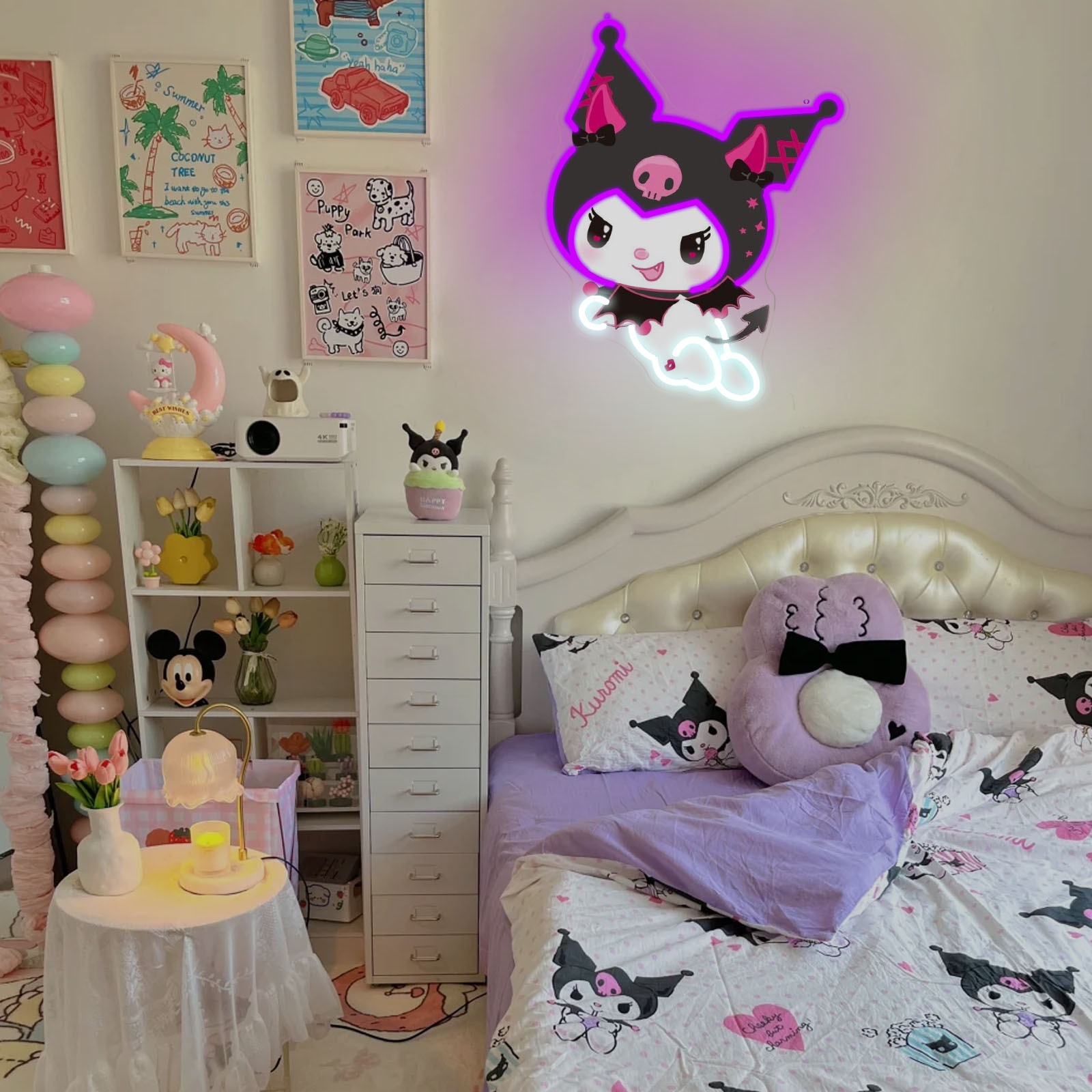 Kuromi LED Neon Sign Purple Gl - Home Improvement Kids avis et prix