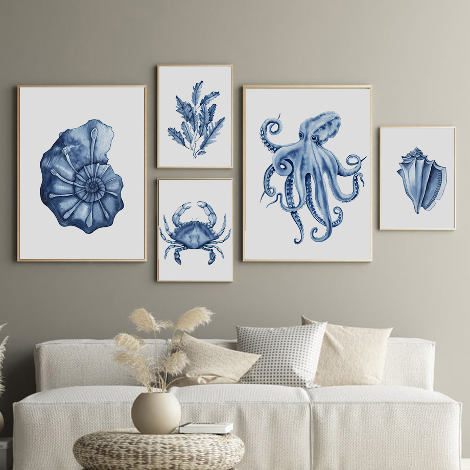 Watercolor Blue Coastal Sea Cr - Home Improvement Kids avis et prix