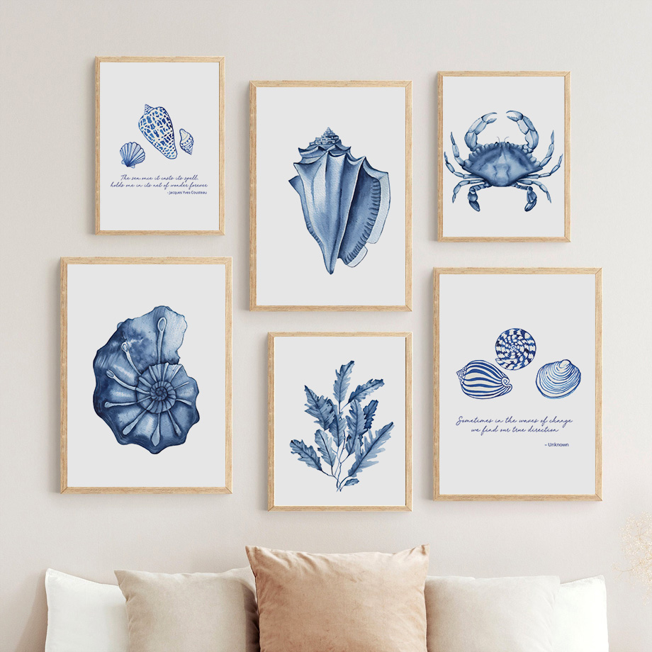 Watercolor Blue Coastal Sea Cr - Home Improvement Kids avis et prix