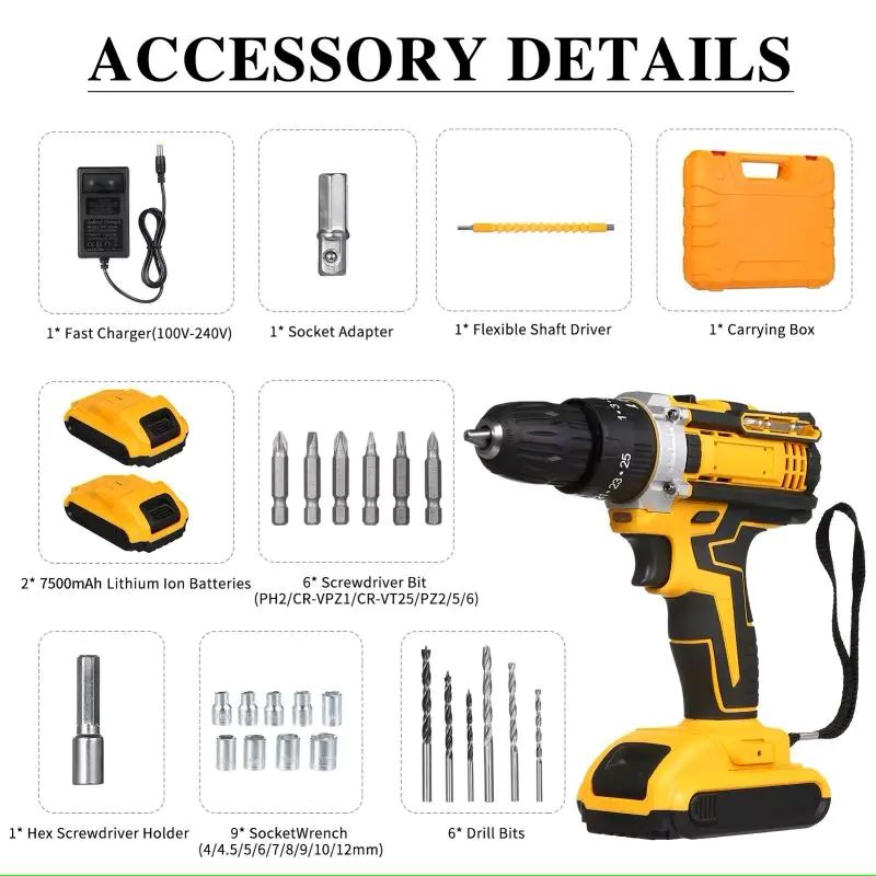 ATV10mm Factory Sales Battery  - Power Drill Cordless avis et prix