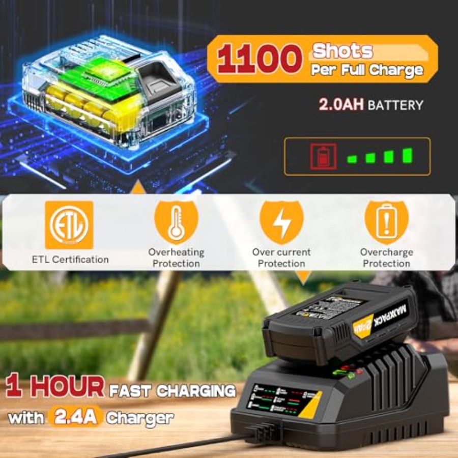 20V Cordless Nail Gun Battery  - Home Improvement Brad avis et prix
