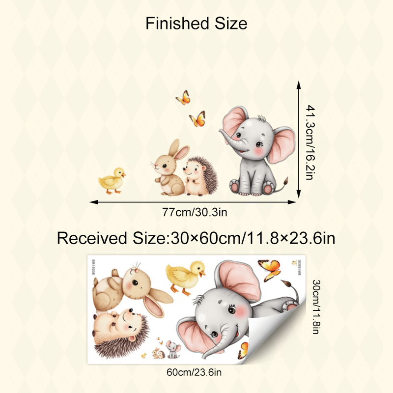 Cartoon Animal Wall Sticker -  - Home Improvement Kids avis et prix