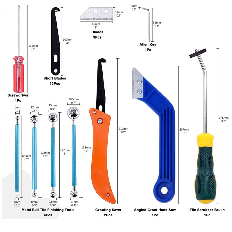 Grout Removal Tools 22 Pcs  Se - Grout Saw Removal avis et prix