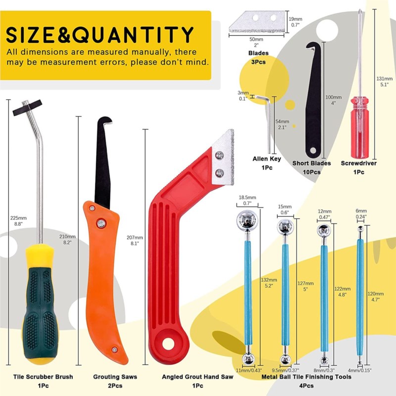 Grout Removal Tools 22 Pcs  Se - Grout Saw Removal avis et prix