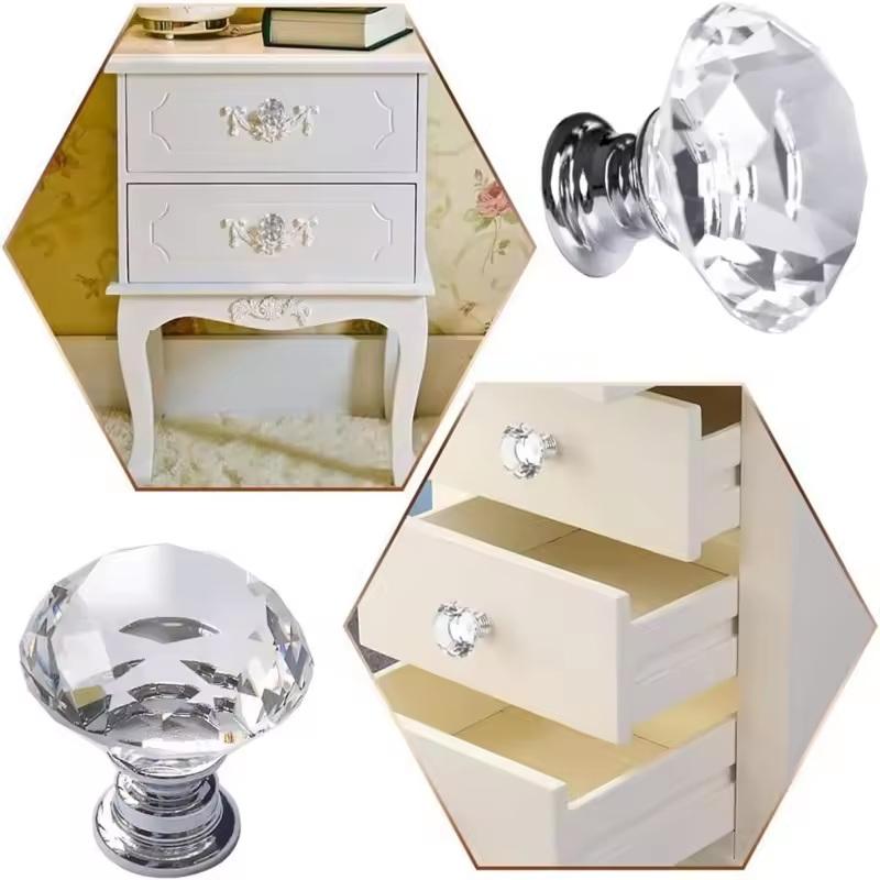 10Pcs 30mm Crystal Clear Diamo - Cabinet Handle Pull avis et prix